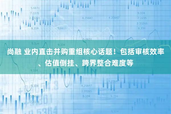尚融 业内直击并购重组核心话题！包括审核效率、估值倒挂、跨界整合难度等